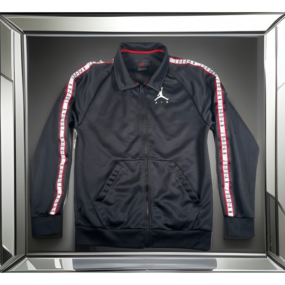 Air Jordan Jacket Men's Small Black Jumpman Tricot Full Zip Track Jacket - EUC - Picture 1 of 10